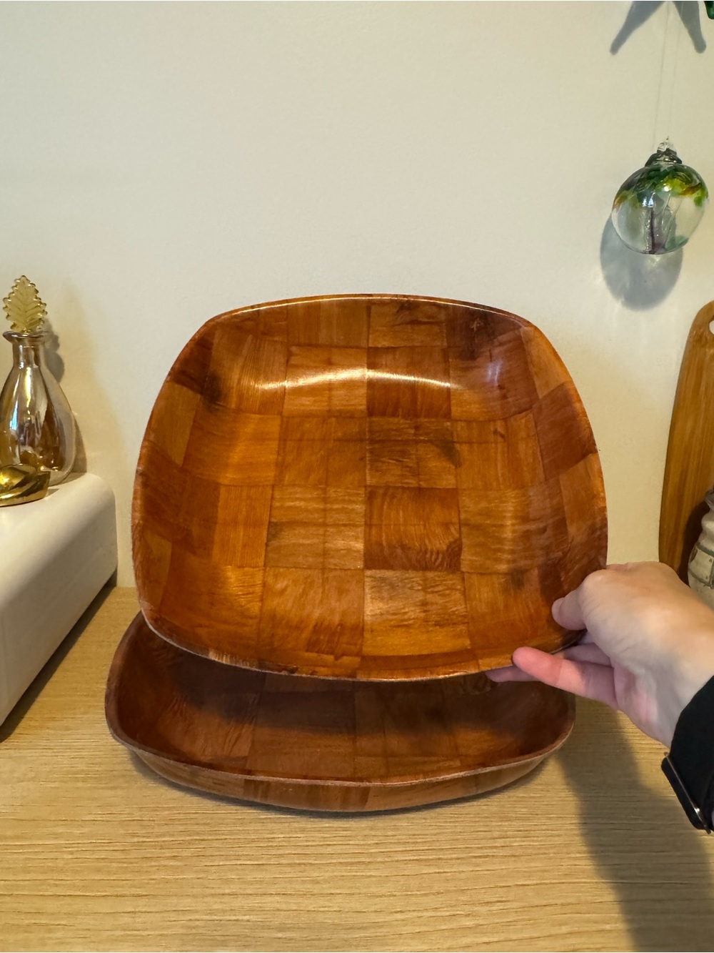 Handcrafted Wooden Serving Bowl - Brown